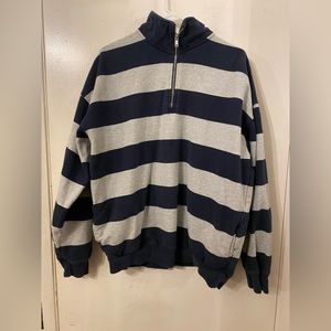brandy melville striped quarter zip sweatshirt